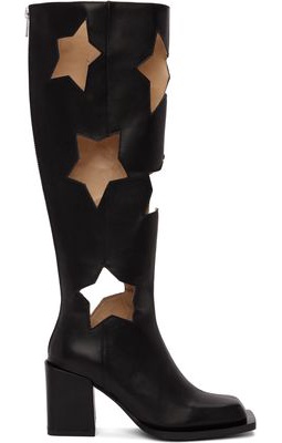 Andrej Gronau SSENSE Exclusive Black Star Cut Boots