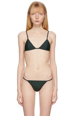 softandwet SSENSE Exclusive Green Triangle Bikini Top