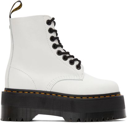 Dr. Martens White 1460 Pascal Max Platform Boots