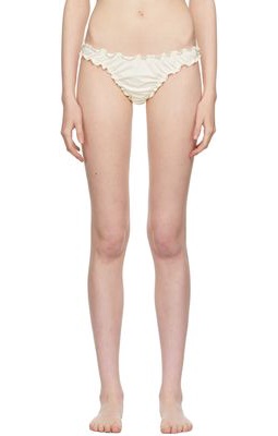 softandwet SSENSE Exclusive Off-White Frilled Bikini Bottoms