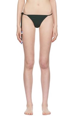 softandwet SSENSE Exclusive Green Beaded Thong Bikini Bottoms