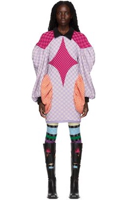 Andrej Gronau SSENSE Exclusive Multicolor Check Lurex Dress