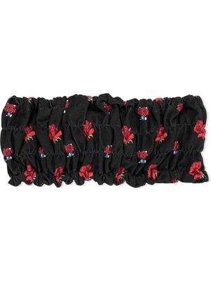 UNDERCOVER floral-print elasticated headband - Black