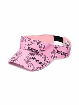 Moschino Kids all-over logo print sun visor - Pink
