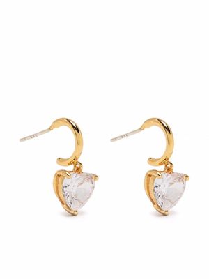 Kate Spade love heart huggie earrings - CLEAR GOLD