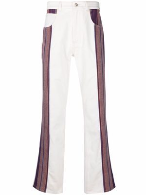 Wales Bonner panelled straight jeans - White