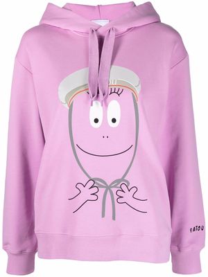 Patou graphic-print cotton hoodie - Pink