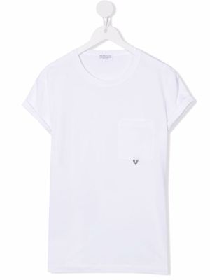 Brunello Cucinelli Kids TEEN chain-link trim T-shirt - White