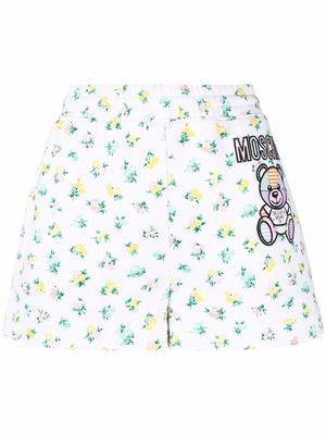Moschino Teddy Bear floral-print shorts - White