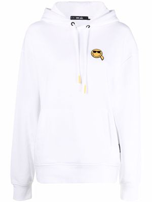 Karl Lagerfeld Smiley-print pullover hoodie - White