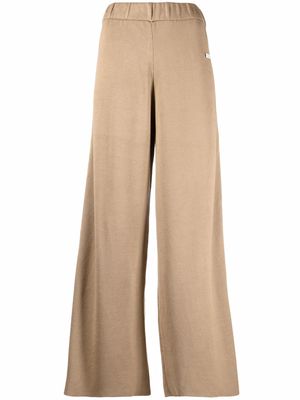 Agnona striped-edge slip-on culottes - Neutrals
