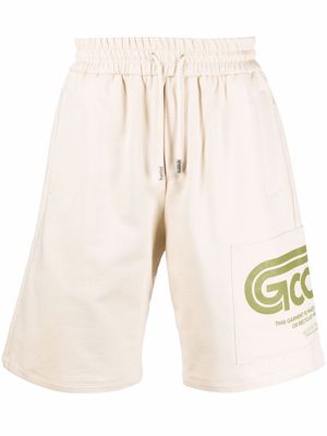 Gcds logo-print cotton track shorts - Neutrals