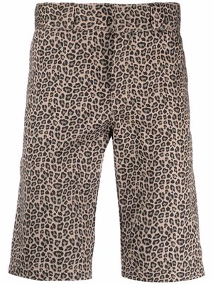Dickies Construct leopard-print cotton Bermuda shorts - Neutrals