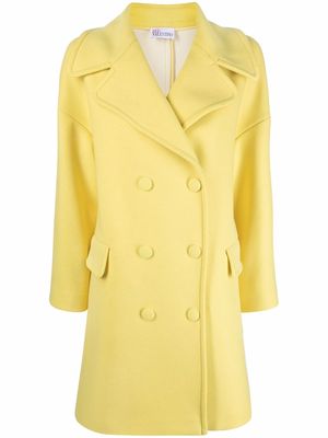 RED Valentino notched lapels double-breasted coat - Yellow