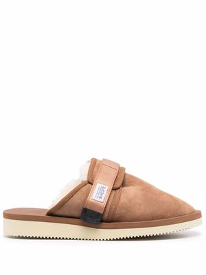 Suicoke fur lining slippers - Brown
