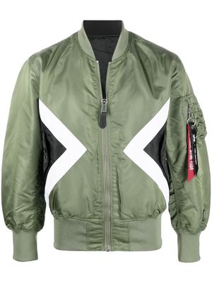 Neil Barrett triangle patch bomber jacket - Green