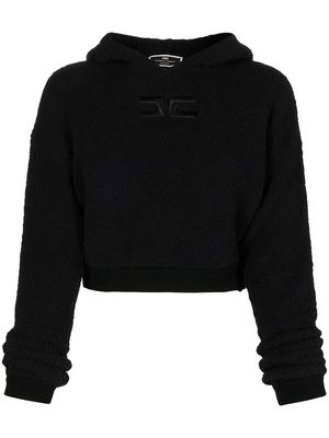 Elisabetta Franchi embroidered-logo pullover hoodie - Black