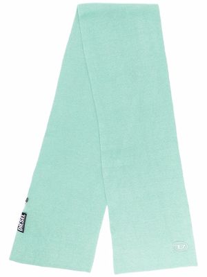 Diesel logo-embroidered knitted scarf - Green