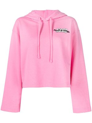 tout a coup 'Mood' logo-embroidered hoodie - Pink