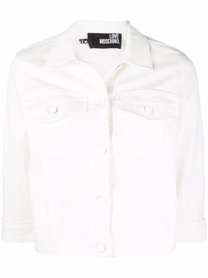 Love Moschino cropped denim jacket - White