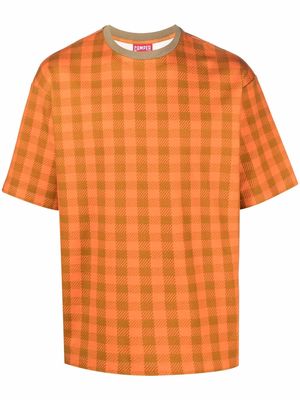 Camper check-print T-shirt - Orange