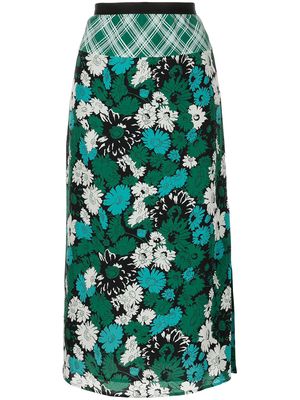 PAUL SMITH floral-print silk skirt - Green