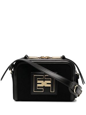 Elisabetta Franchi logo-plaque shoulder bag - Black
