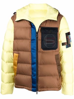 Peuterey colour-block puffer jacket - Yellow