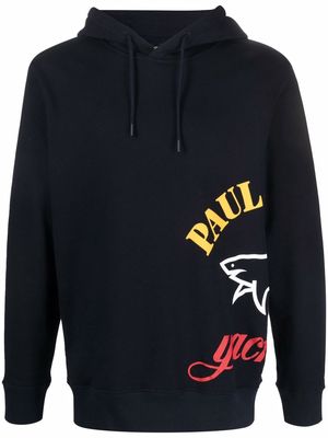 Paul & Shark oversized logo-print hoodie - Blue