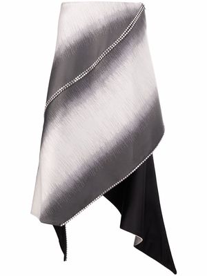 Diesel crystal-embellished asymmetrical midi skirt - Grey