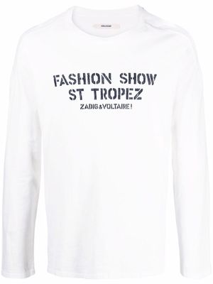 Zadig&Voltaire slogan-print long-sleeve T-shirt - White