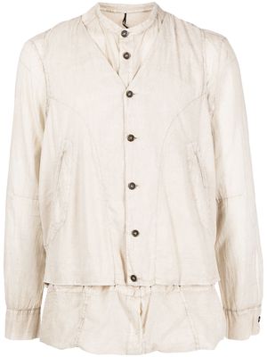 Masnada long-sleeve cotton shirt - Brown
