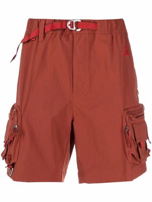 Nike adjustable-buckle waist shorts - Red