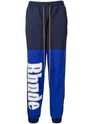 Rhude logo-print track pants - Blue