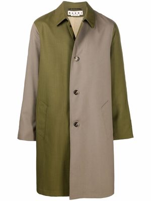 Marni two-tone panelled coat - Green