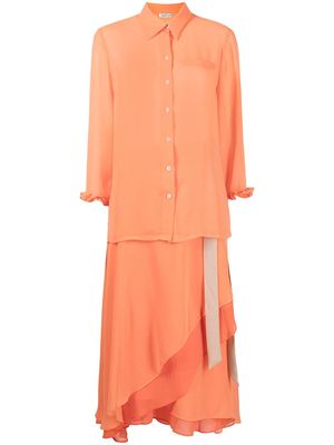 Baruni asymmetric skirt set - Orange