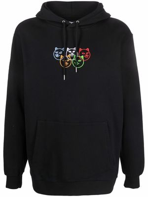 Ripndip cat-embroidered cotton hoodie - Black