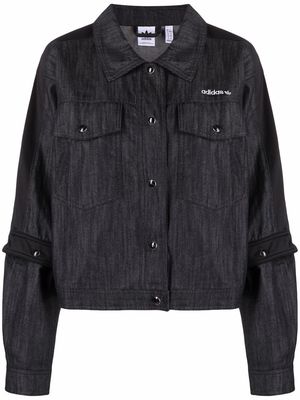 adidas detachable sleeves denim jacket - Black