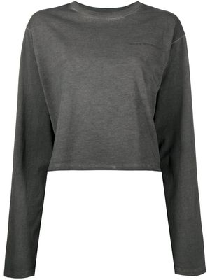 izzue slogan-print cotton T-shirt - Grey