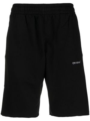 Off-White Diag-stripe cotton shorts - Black