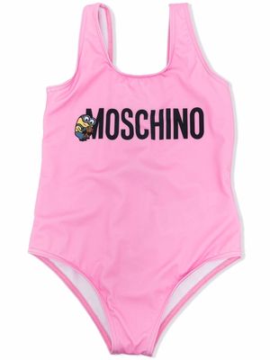 Moschino Kids logo-print swimsuit - Pink