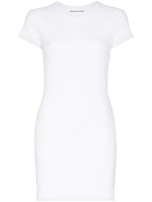 Alexander Wang logo-jacquard short-sleeve minidress - White