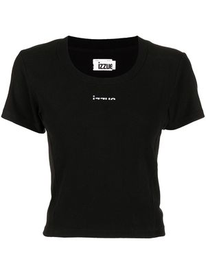 izzue split-logo T-shirt - Black