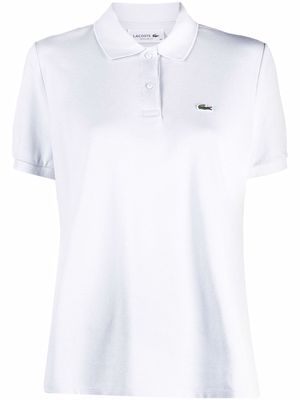 Lacoste logo-patch piqué polo shirt - White