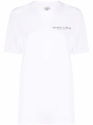 Sporty & Rich logo-print cotton T-shirt - White