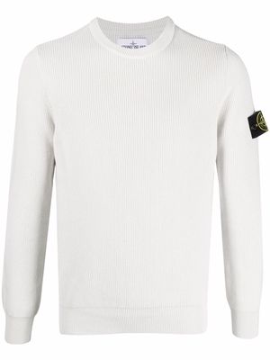Stone Island logo-patch knitted jumper - Grey