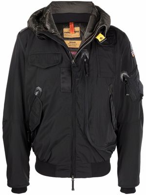 Parajumpers logo-patch hooded down jacket - Black