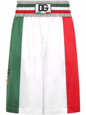 Dolce & Gabbana Italia colour-block knee-length shorts - Green