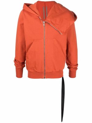 Rick Owens DRKSHDW draped pointed zip hoodie - Orange