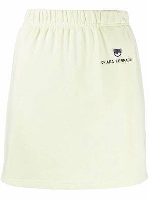 Chiara Ferragni embroidered logo cotton mini skirt - Green